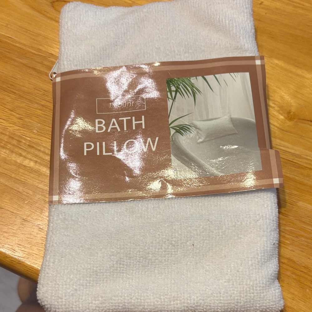 White Bath Pillow Plush Tub Neck Support - Unbranded